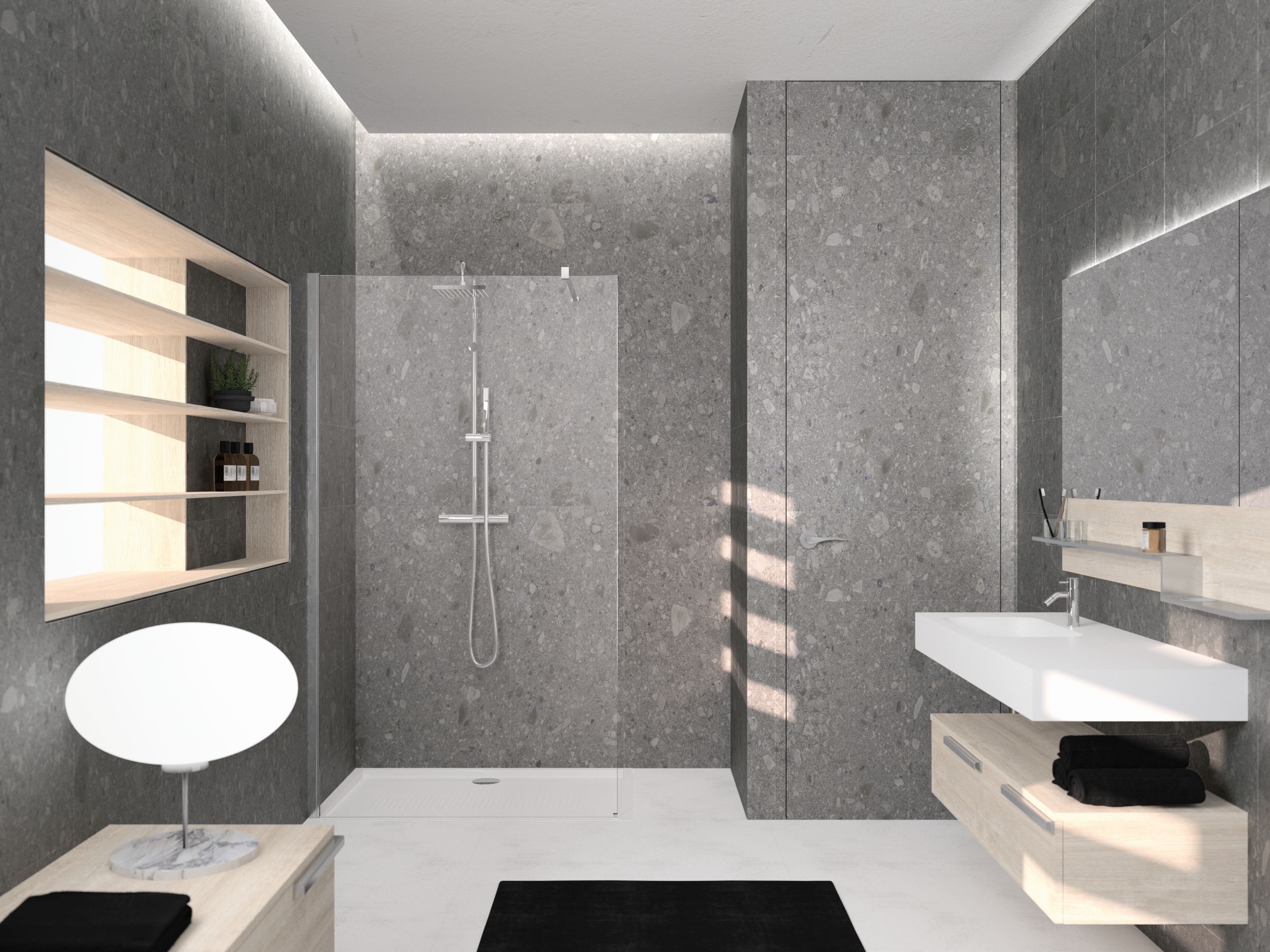 Novellini Kali H Walk-In ścianka prysznicowa 80 cm wolnostojąca srebrna/szkło przezroczyste KALIH80-1B