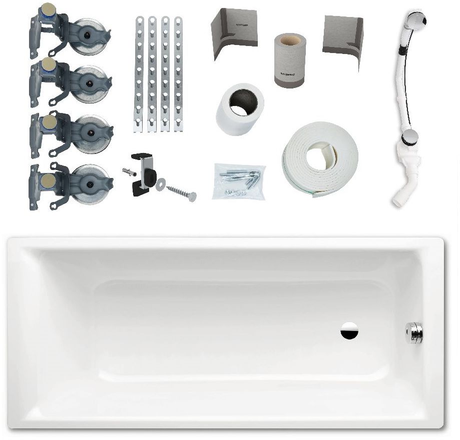 Kaldewei PURO model 653 wanna 180x80 cm z zestawem instalacyjnym BIS 5042 (256300010001, 687676500000)