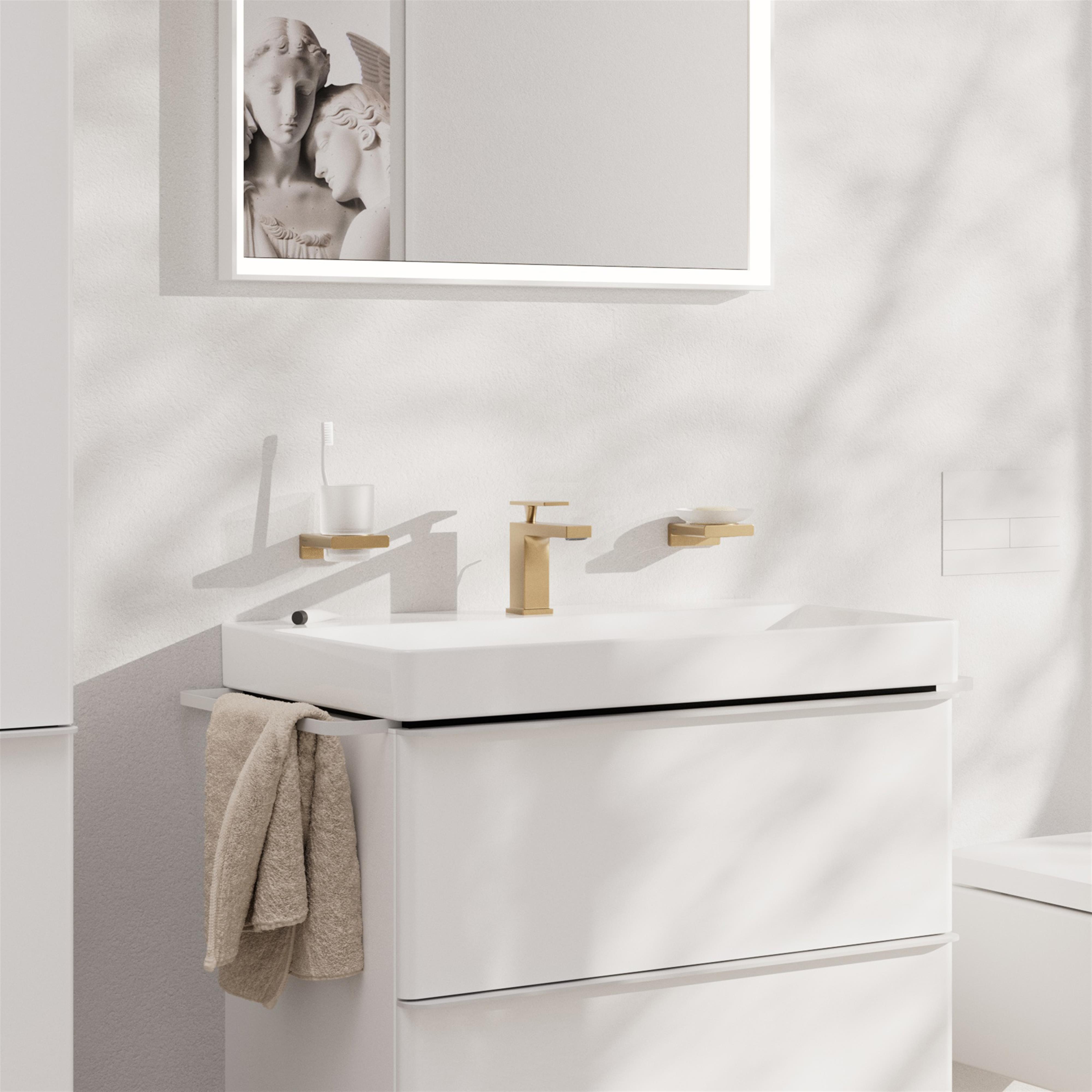 Hansgrohe Tecturis E bateria umywalkowa stojąca CoolStart brąz szczotkowany 73002140