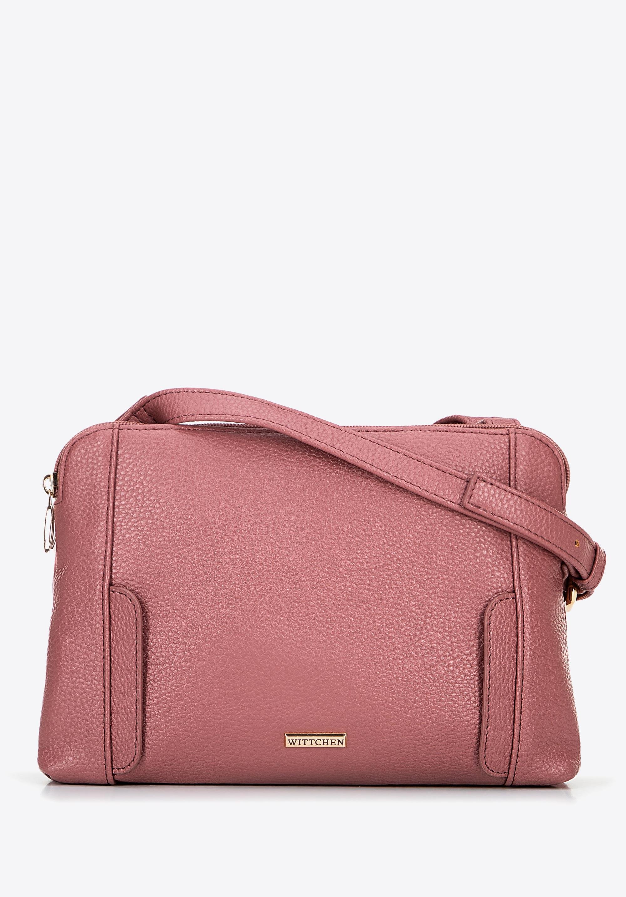 Damska torebka crossbody dwukomorowa zgaszony róż