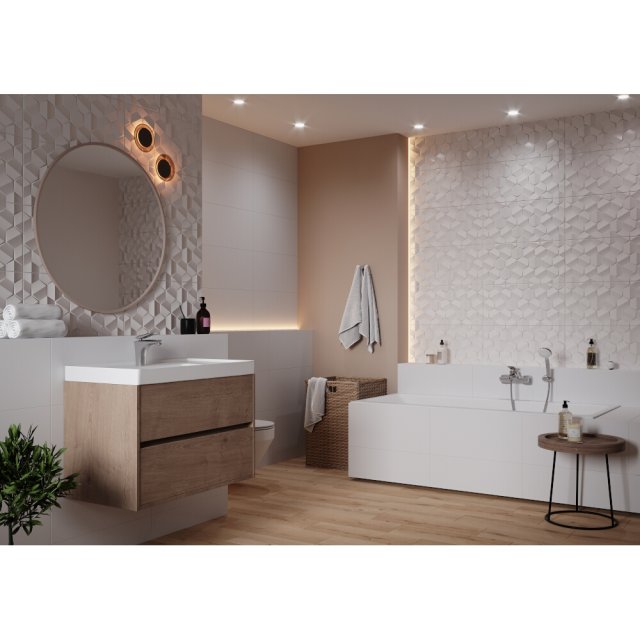 Płytka ścienna ALTERIO white structure hexa satin rect 29,8x59,8 gat.