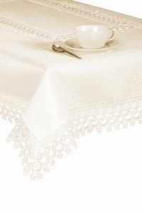 Obrus Gipiura rozmiar: 150x400 prostokąt wz. 1386 ecru