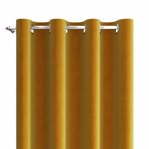 VELVI Zasłona gotowa na przelotkach 250x140 szafra - dekoracyjny element