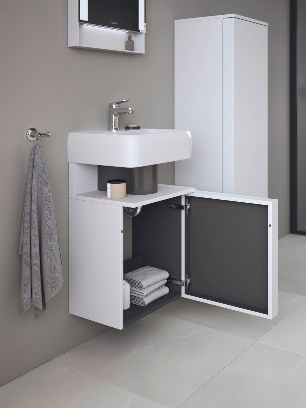 Darmowa Dostawa - Szafka 44x35x64.5 cm podumywalkowa wisząca biały Duravit Qatego QA4076L18180000