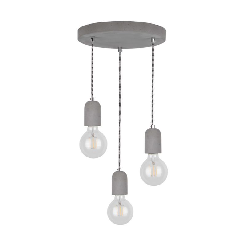 Lampa Wisząca SPOT Light 3xE27 Max.60W Klasyczny Szary Beton w Minimalistycznym Stylu, Polski Producent, 1 szt.