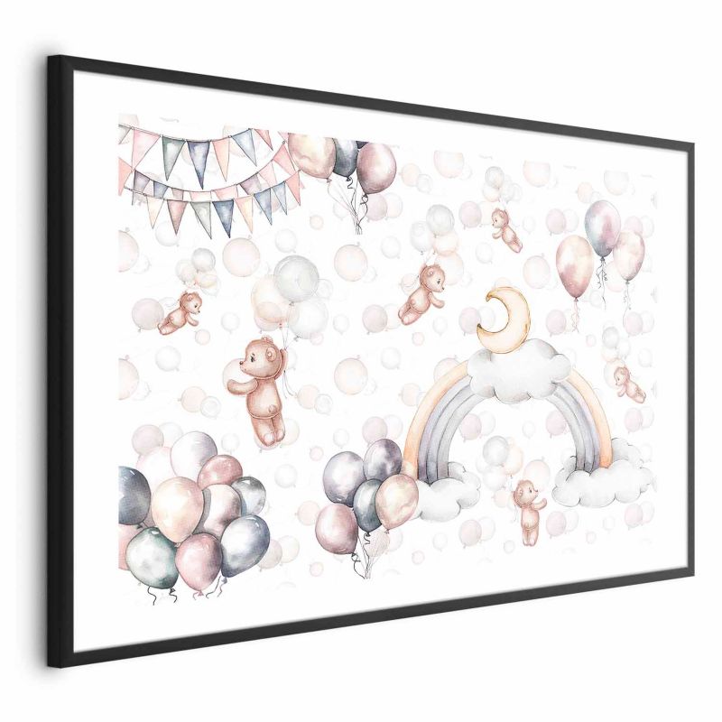Plakat Artgeist Misie w przestworzach 30x21 cm z ramą czarną 1 szt