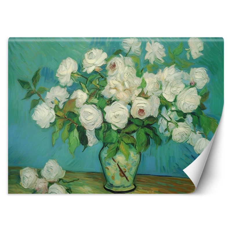 Fototapeta Feeby Martwa natura wazon z różami - V. van Gogh 100x70 1 szt