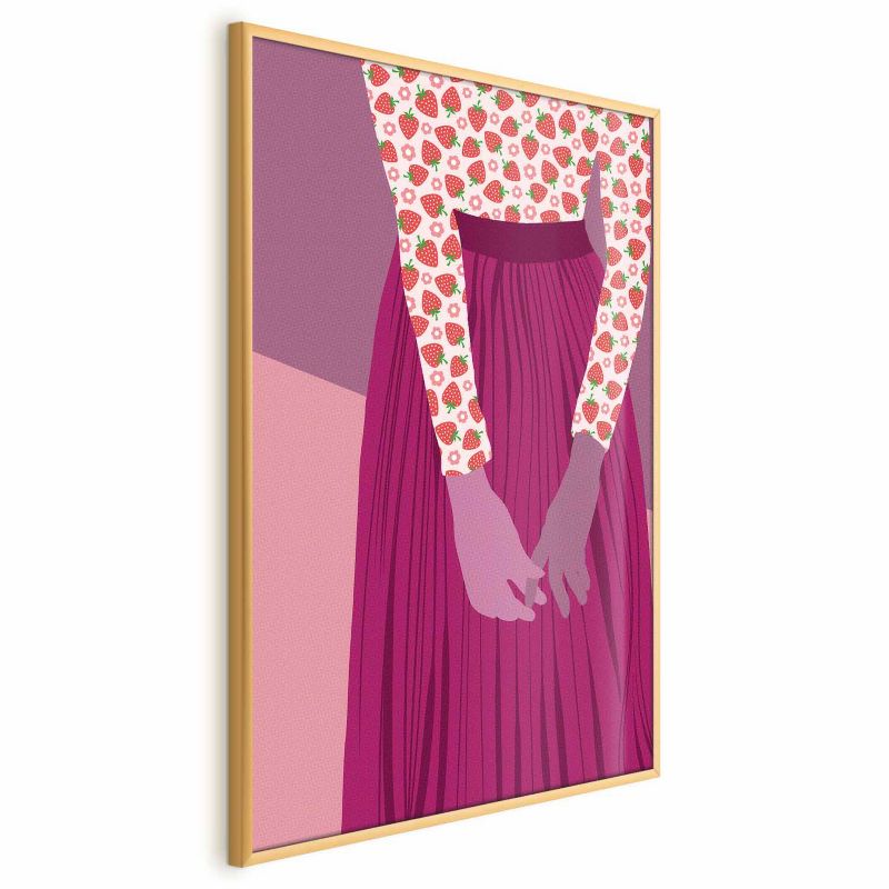 Plakat Artgeist Truskawkowa pani 40x60 cm z ramą złotą 1 szt