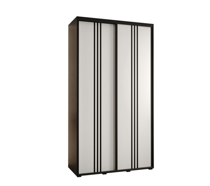 Szafa przesuwna Abiks DAVOS 6 wysoka szer.130cm gł.60cm czarny/biały/czarny 1szt.