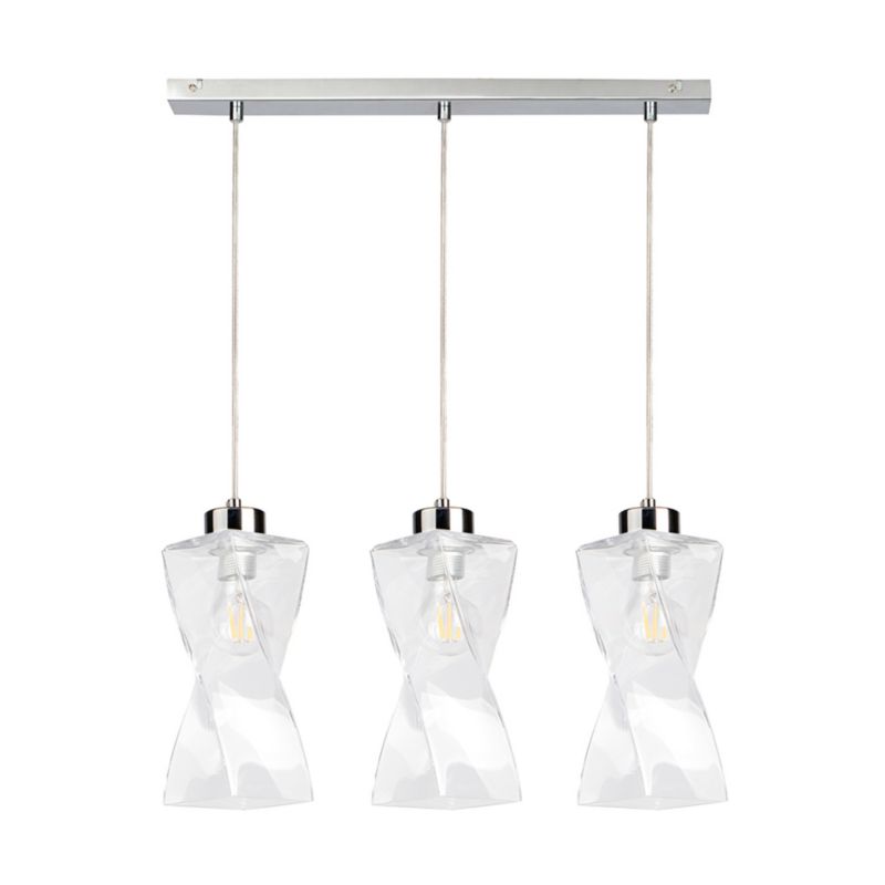 Lampa Wisząca SPOT 3xE27 Max.25W Subtelne Połączenie Chromu z Transparentnym Szkłem Polski Producent 1 szt.