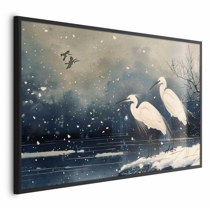 Plakat Artgeist Czaple nad stawem 30x21 cm z ramą czarną 1 szt