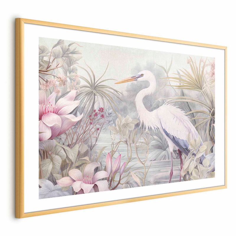 Plakat Artgeist Czapla 90x60 cm z ramą złotą 1 szt