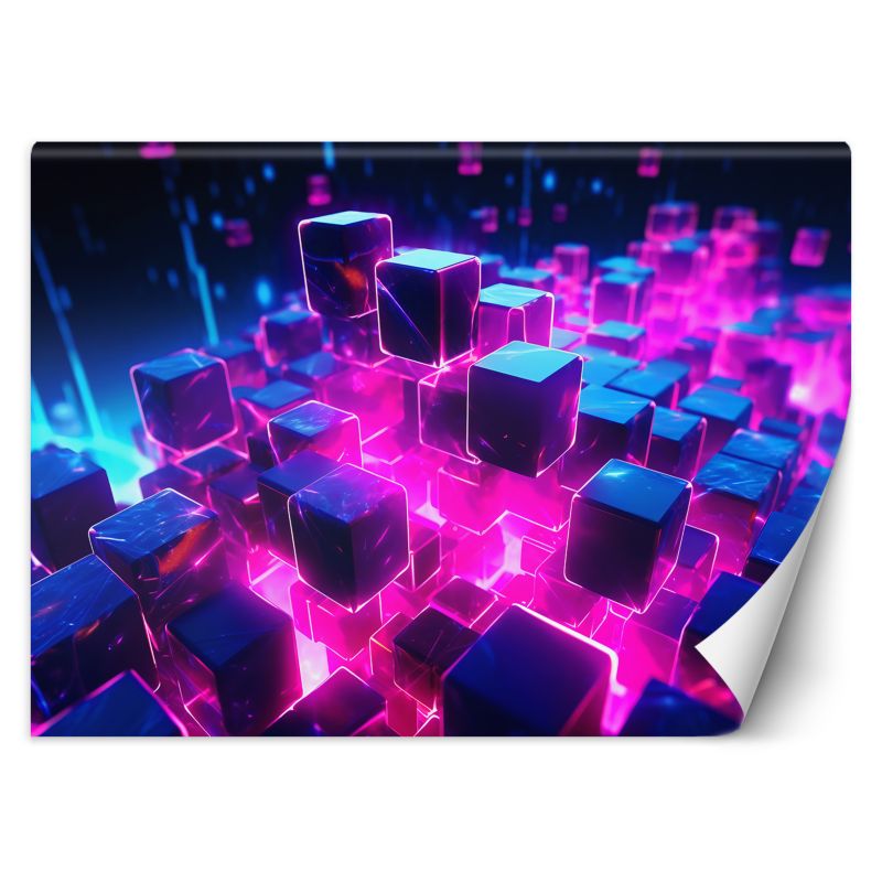 Fototapeta Feeby Neonowe kostki abstrakcja 3D 250x175 1 szt
