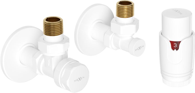 Zestaw termostatyczny kątowy Mexen G00 biały W901-900-904-20 1 szt.
