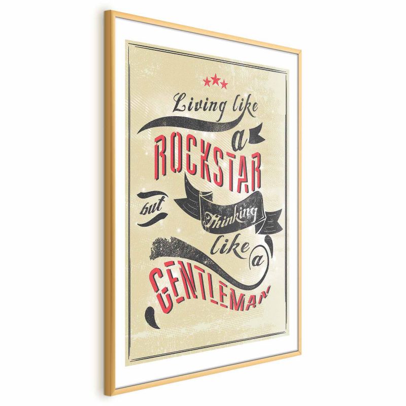 Plakat Artgeist Rockstar 29,7x42 cm z ramą złotą 1 szt