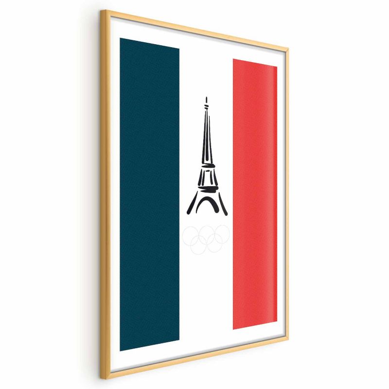 Plakat Artgeist Symbole Francji 21x30 cm z ramą złotą 1 szt
