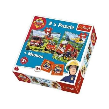 Puzzle Strażacy w akcji + memos Trefl
