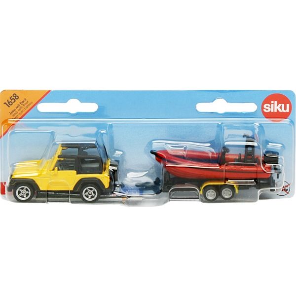 Siku S1658 JEEP Z ŁODZIĄ