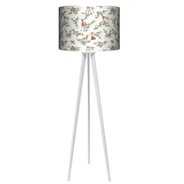 Lampa podłogowa - trójnóg drewniana duża Forest Animals biel - kolor podstawy do wyboru FL - wenge
