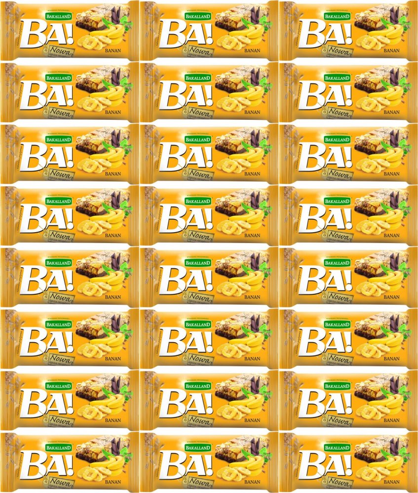 25x Baton zbożowy Bakalland BA! banan, 40g