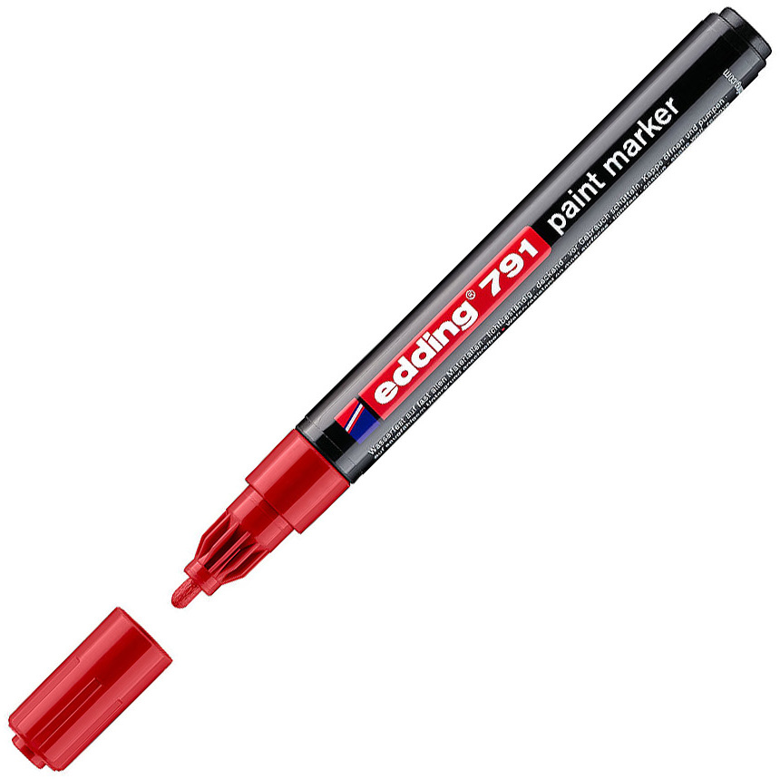 Marker olejowy edding 791, okrągła, 1-2mm czerwony