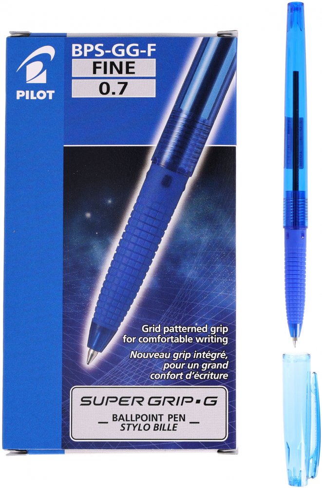 12x Długopis Pilot Super Grip G, 0.7mm, niebieski