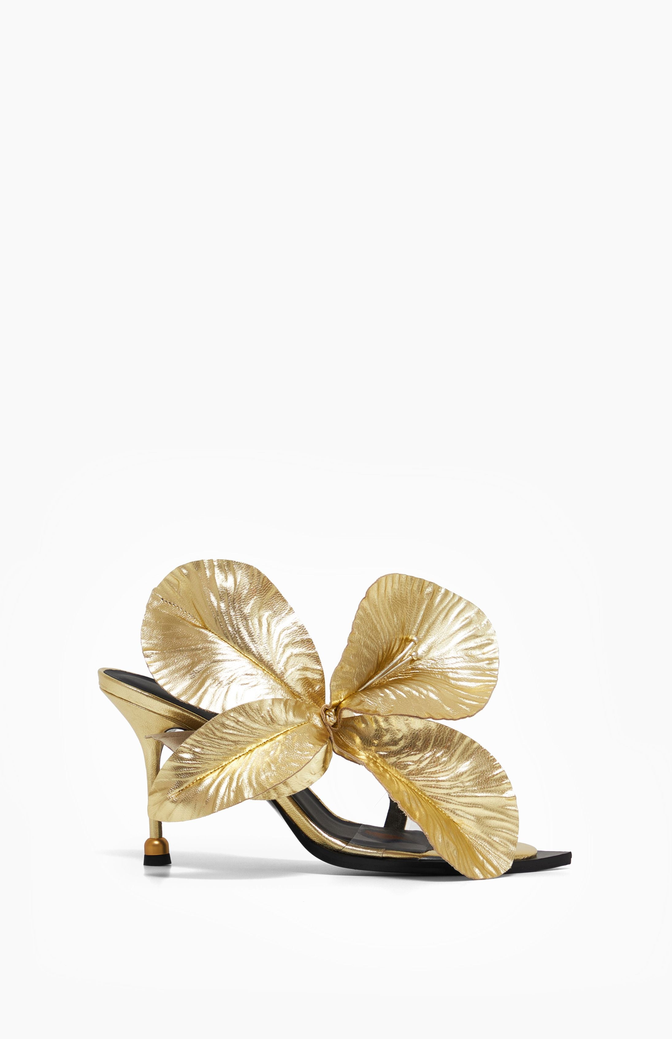 Sandały na obcasie DAISY METALLIC GOLD 38 - Vanda Novak