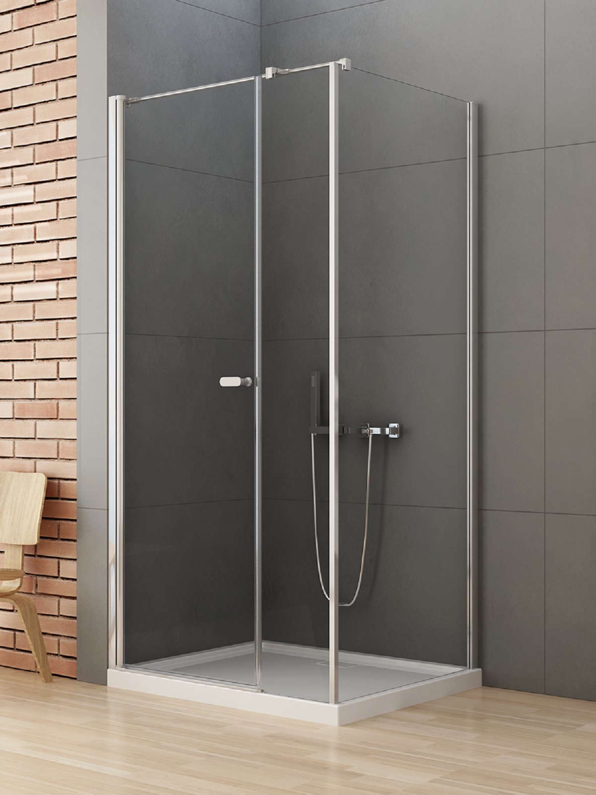 New Trendy New Soleo kabina prysznicowa 110x110 cm kwadratowa chrom połysk/szkło przezroczyste K-0637