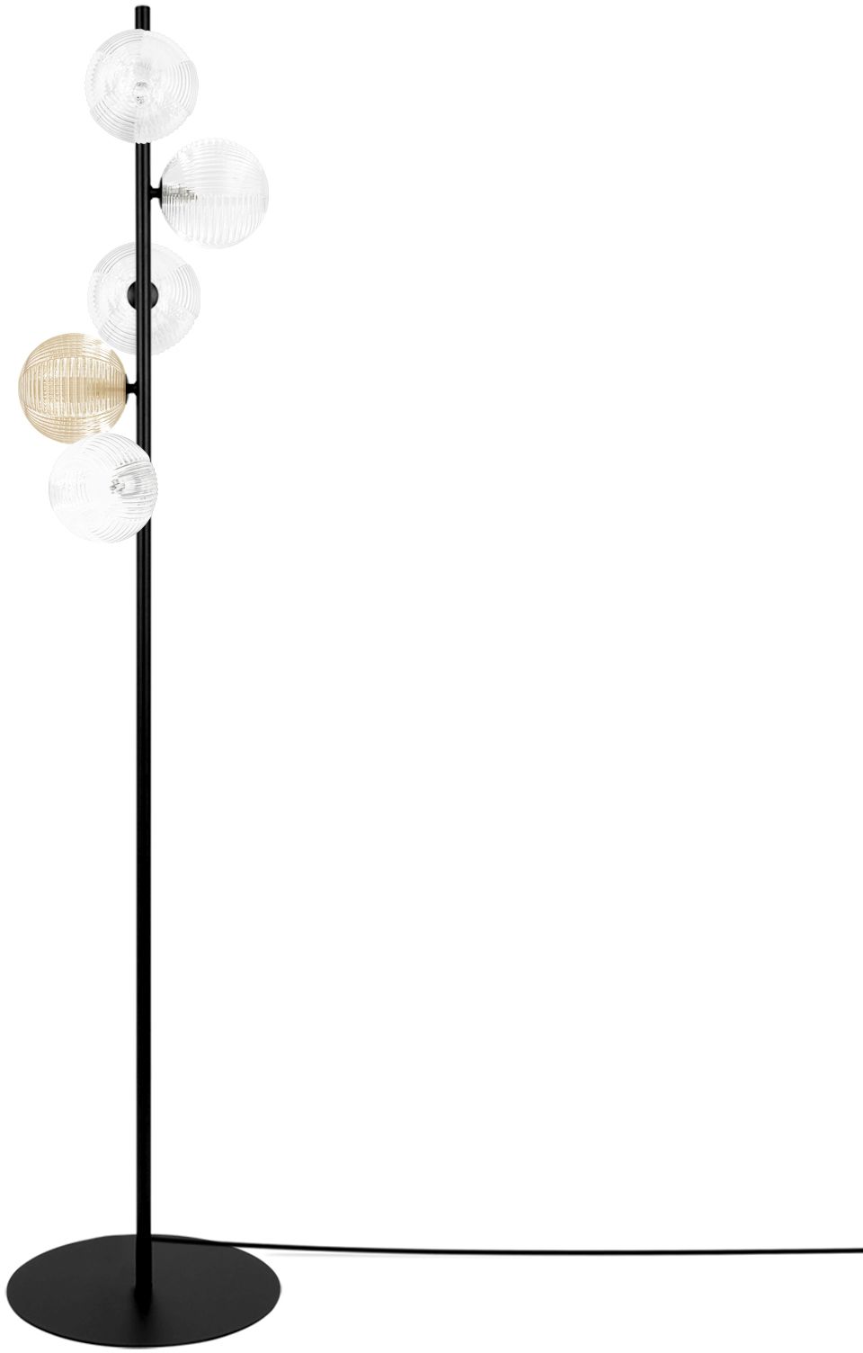 Kaja Saturno lampa stojąca 5x10 W czarna-przezroczysta-bursztynowa K-5698