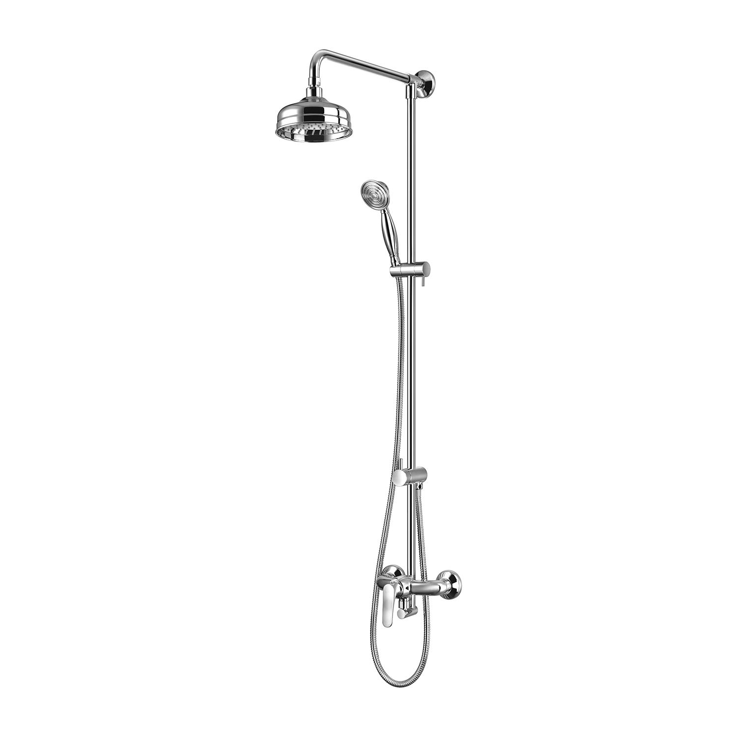 Omnires Art Deco zestaw prysznicowy ścienny z deszczownicą chrom AD5144CR - Wysyłka w 24h