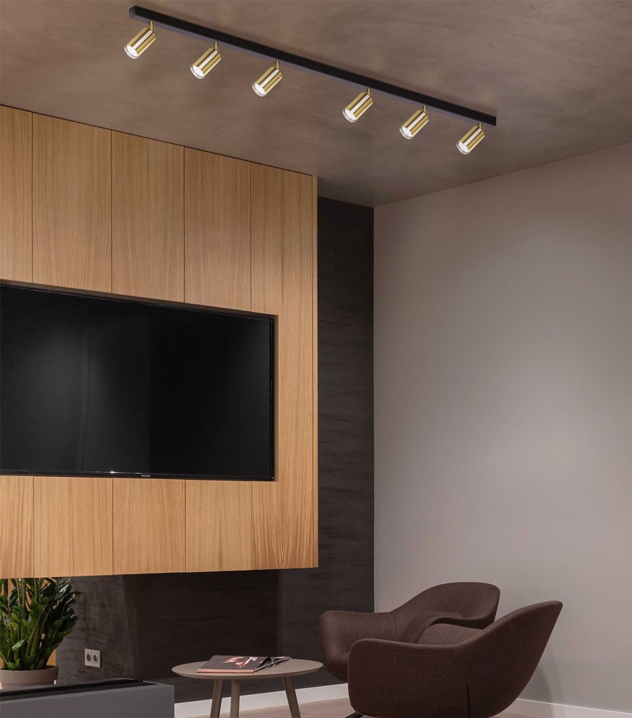 Kaja Polo lampa podsufitowa 6x10W LED złoty/czarny K-5144