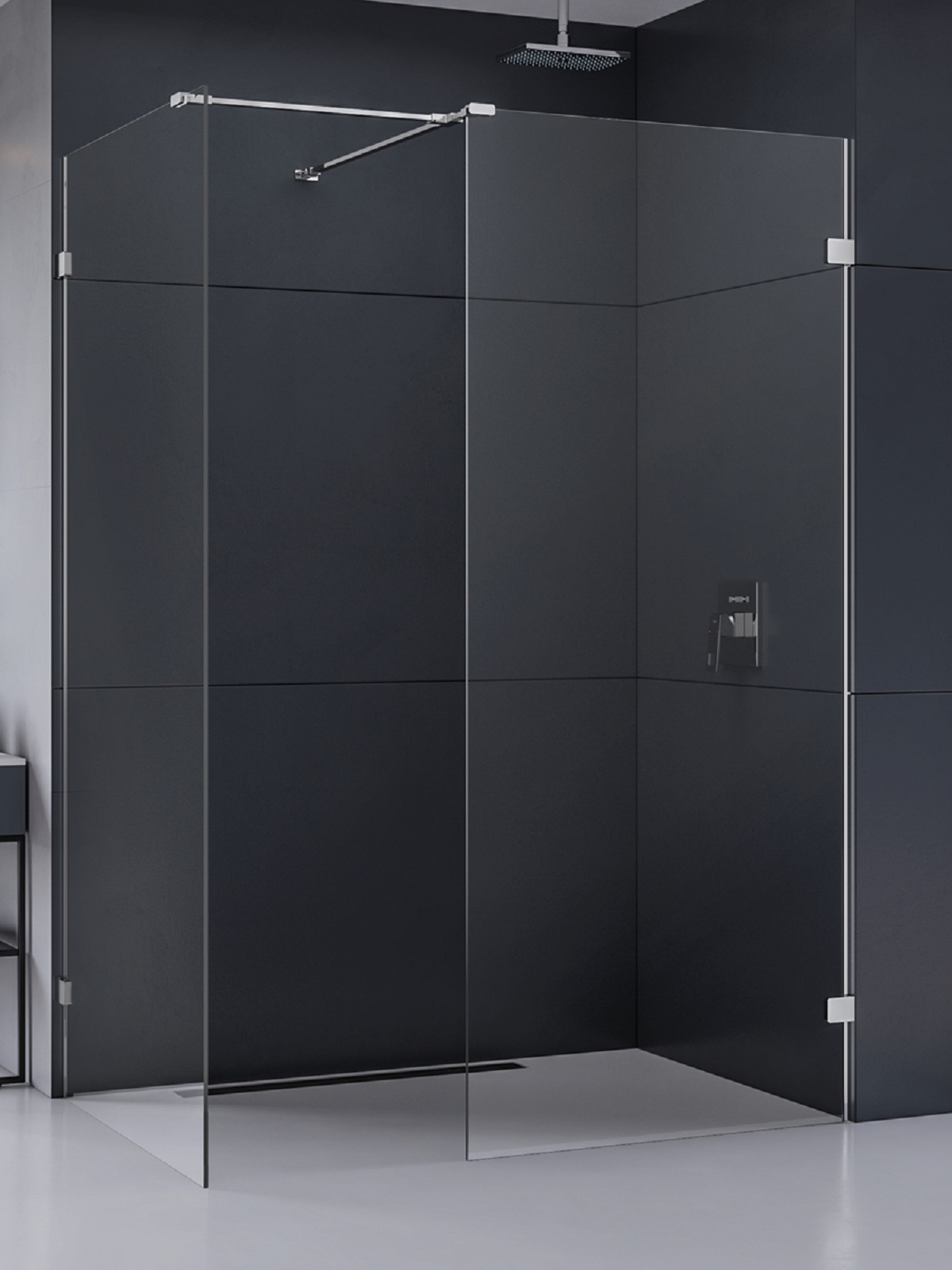 New Trendy Eventa kabina prysznicowa walk-in 130x100 cm chrom połysk/szkło przezroczyste EXK-4660