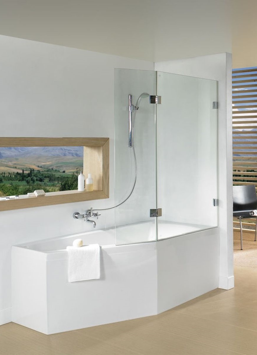 Riho Scandic NXT X500 parawan nawannowy 91,5 cm 2-częściowy prawy chrom/szkło przezroczyste G001172120