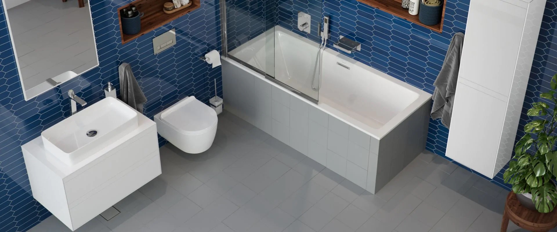 Excellent Heaven Slim wanna prostokątna 180x80 cm z kompletem odpływowym biały/chrom WAEX.HEV18WHS/ARIN.FLOW.CR