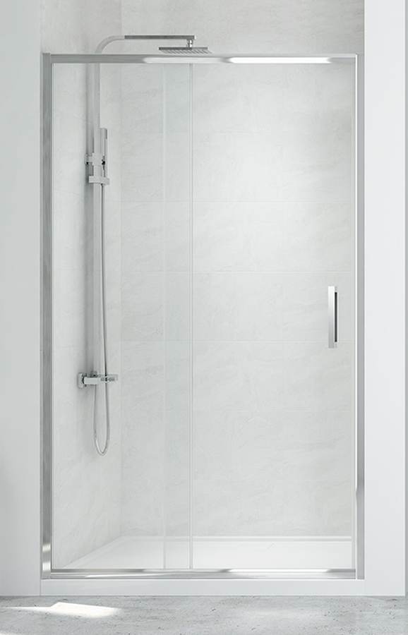 New Trendy New Corrina drzwi prysznicowe 120 cm wnękowe aluminium/szkło przezroczyste D-0090A