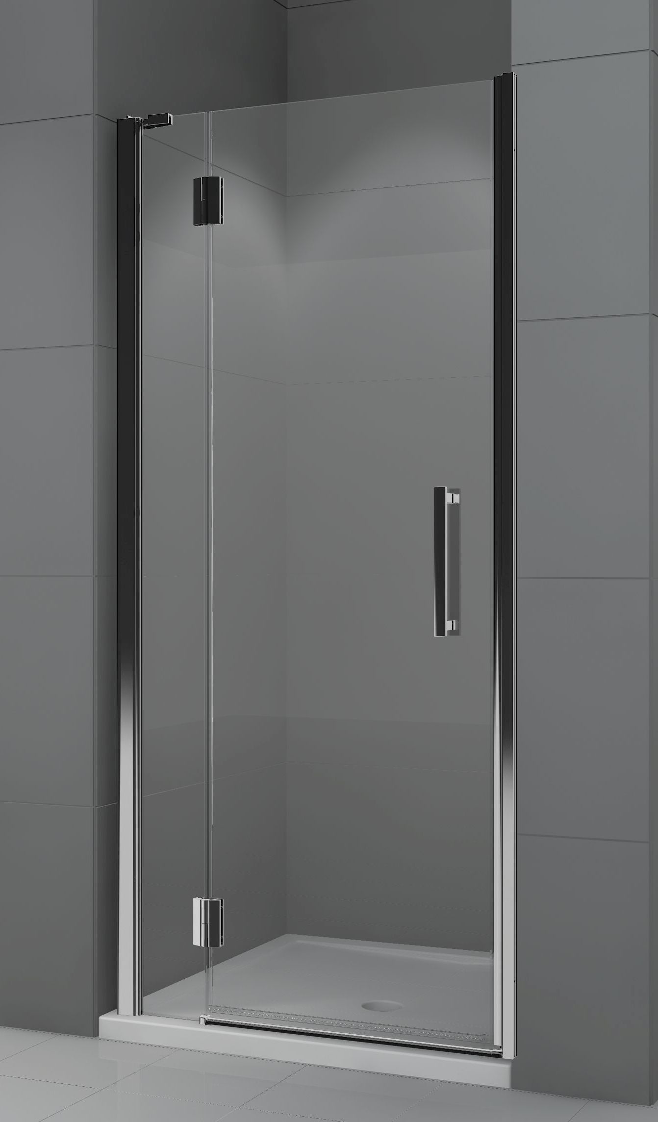Novellini Modus G drzwi prysznicowe 75 cm wnękowe lewe chrom/szkło przezroczyste MODUSG75S-1K