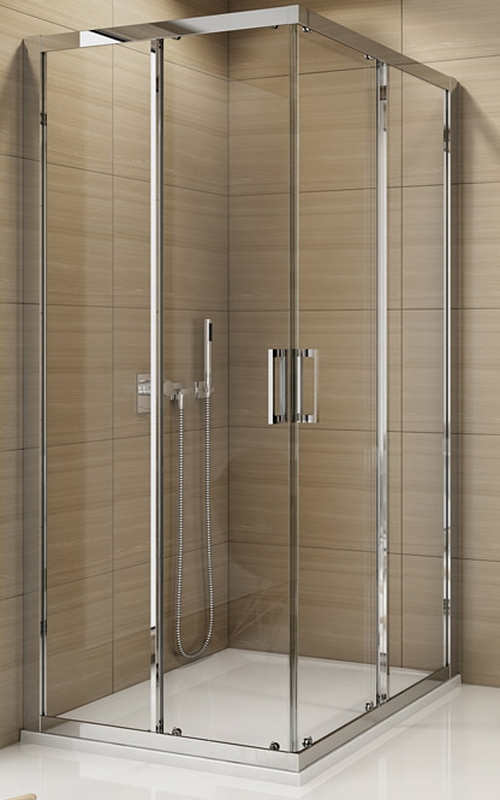 SanSwiss TOP-Line drzwi prysznicowe 90 cm częściowe 1/2 lewe srebrny mat/szkło przezroczyste TOPG09000107