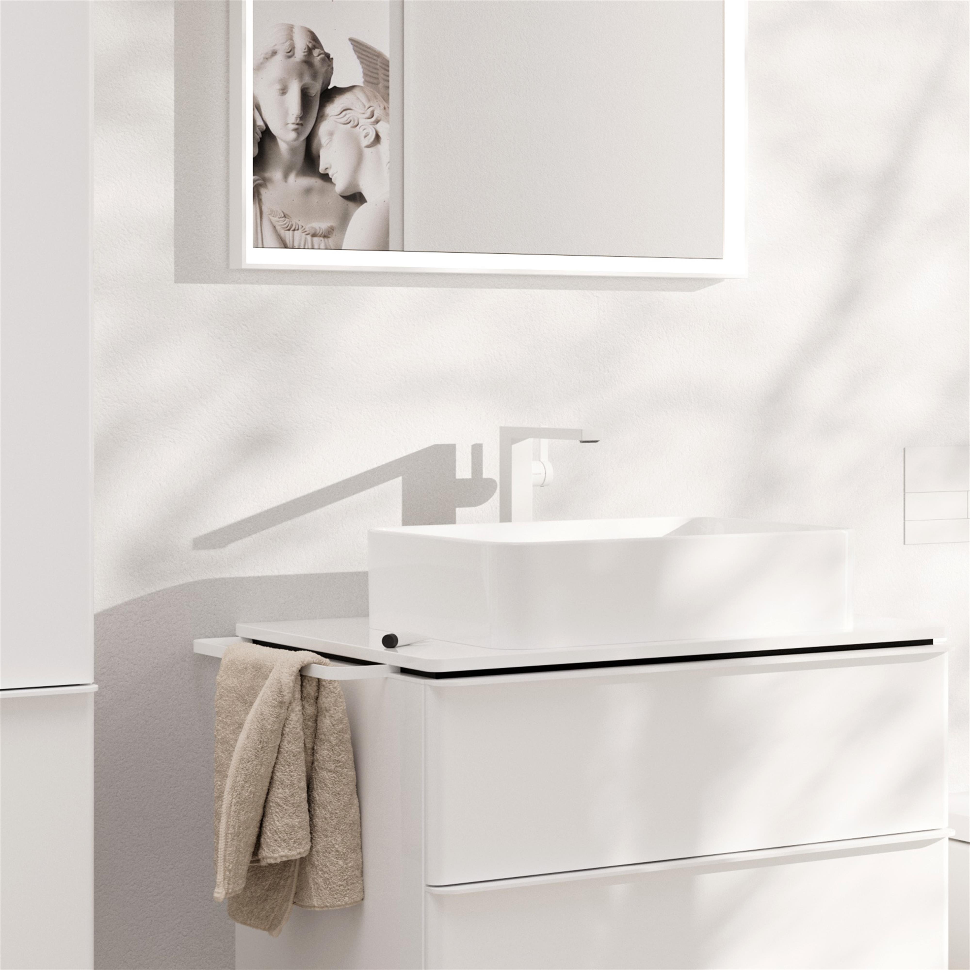 Hansgrohe Tecturis E bateria umywalkowa stojąca wysoka biały mat 73072700