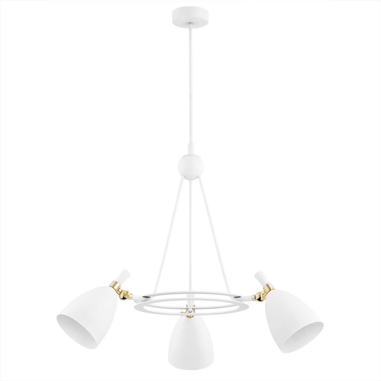 Argon Charlotte lampa wisząca 3x15W biała struktura/mosiądz 6148