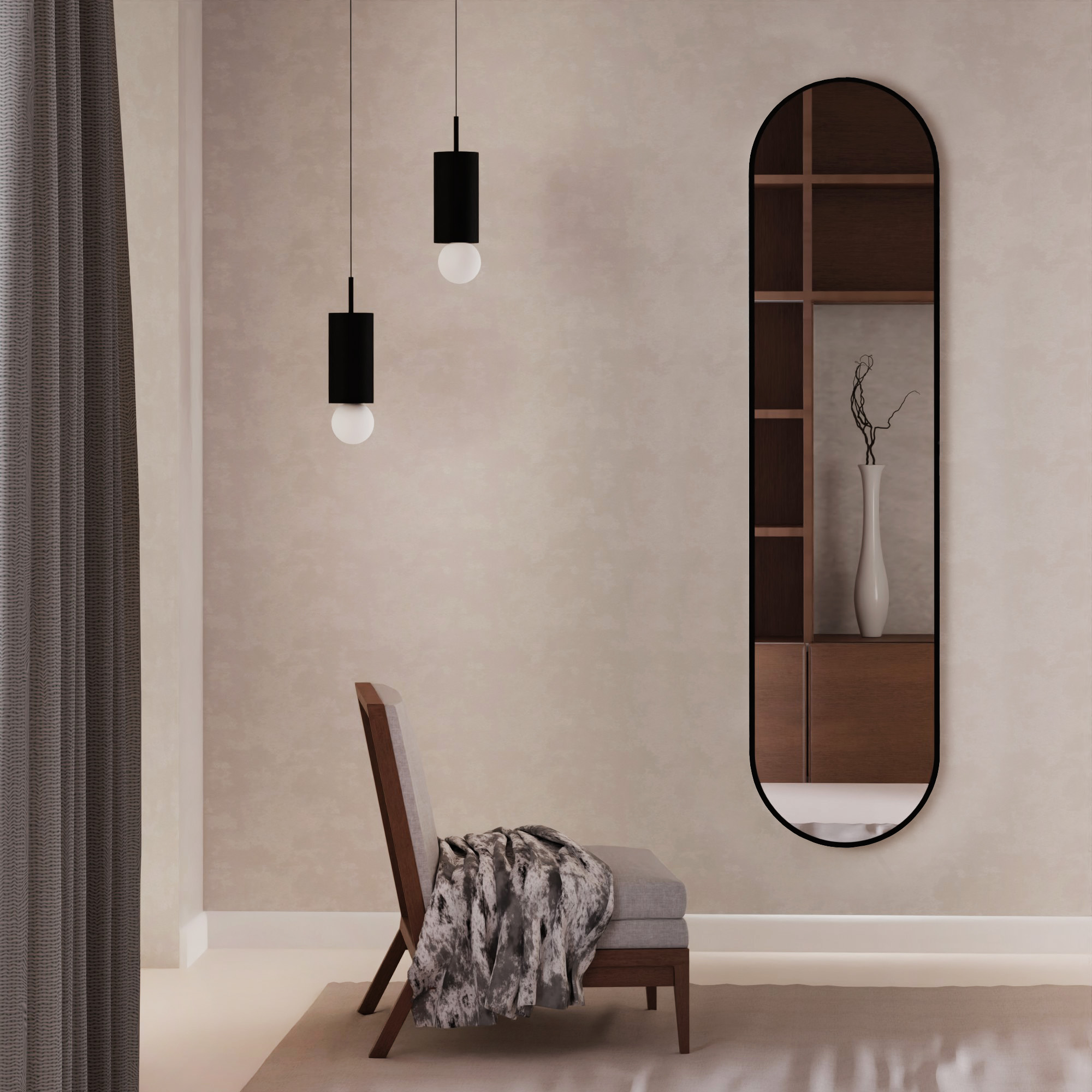 Baltica Design Tiny Border Pastille lustro 50x100 cm owalne czarne - Wysyłka w 24h