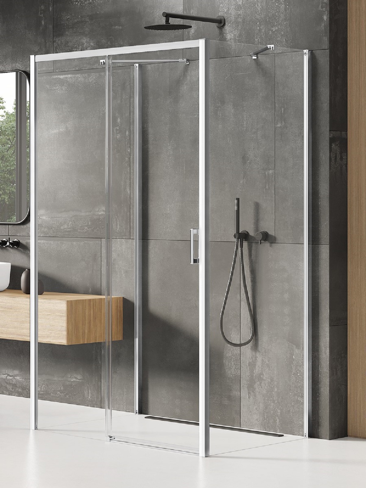 New Trendy Prime kabina prysznicowa 100x90 cm prostokątna chrom połysk/szkło przezroczyste K-0814