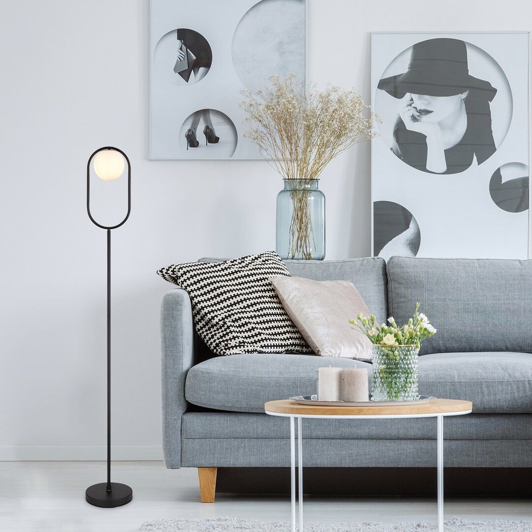 Rabalux Ghita lampa stojąca 1x20W czarny/biały 74029