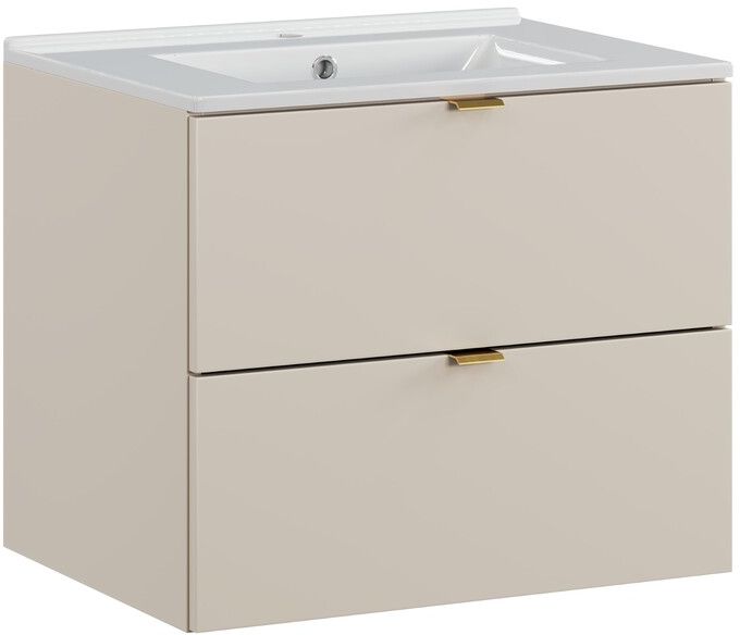 Zestaw Comad Dalia Cashmere szafka 60x46x50 cm podumywalkowa wisząca kaszmir z umywalką SET-DC 60CM UM LAVA WH - Wysyłka w 24h