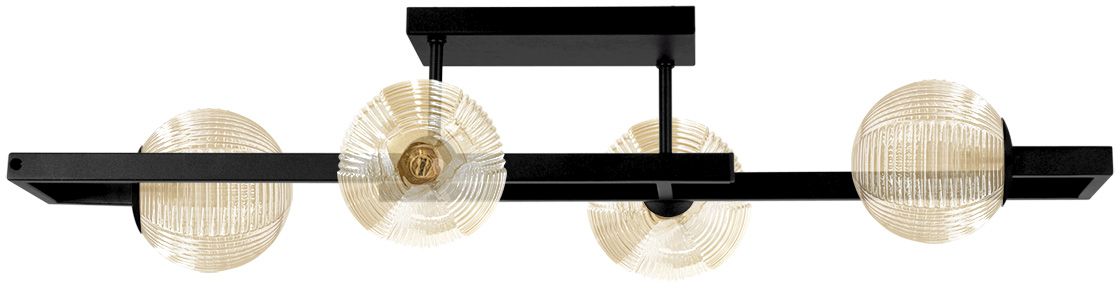 Kaja Emir lampa podsufitowa 4x10 W czarna-bursztynowa K-5766