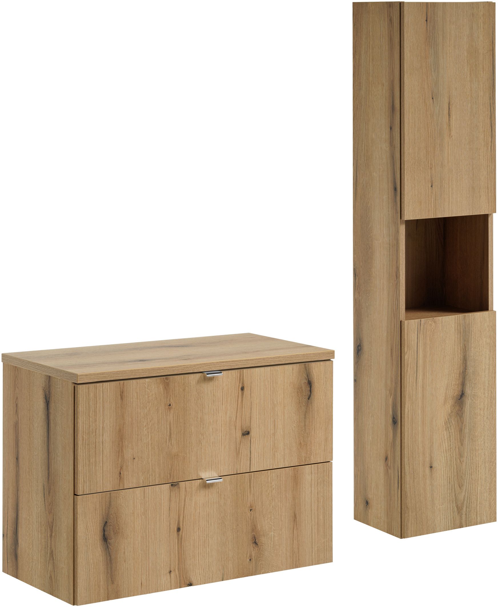 Zestaw meblowy Nova Oak szafka podumywalkowa 80 cm dąb z blatem i szafką boczną SET-NOA B OAK 80CM S HC