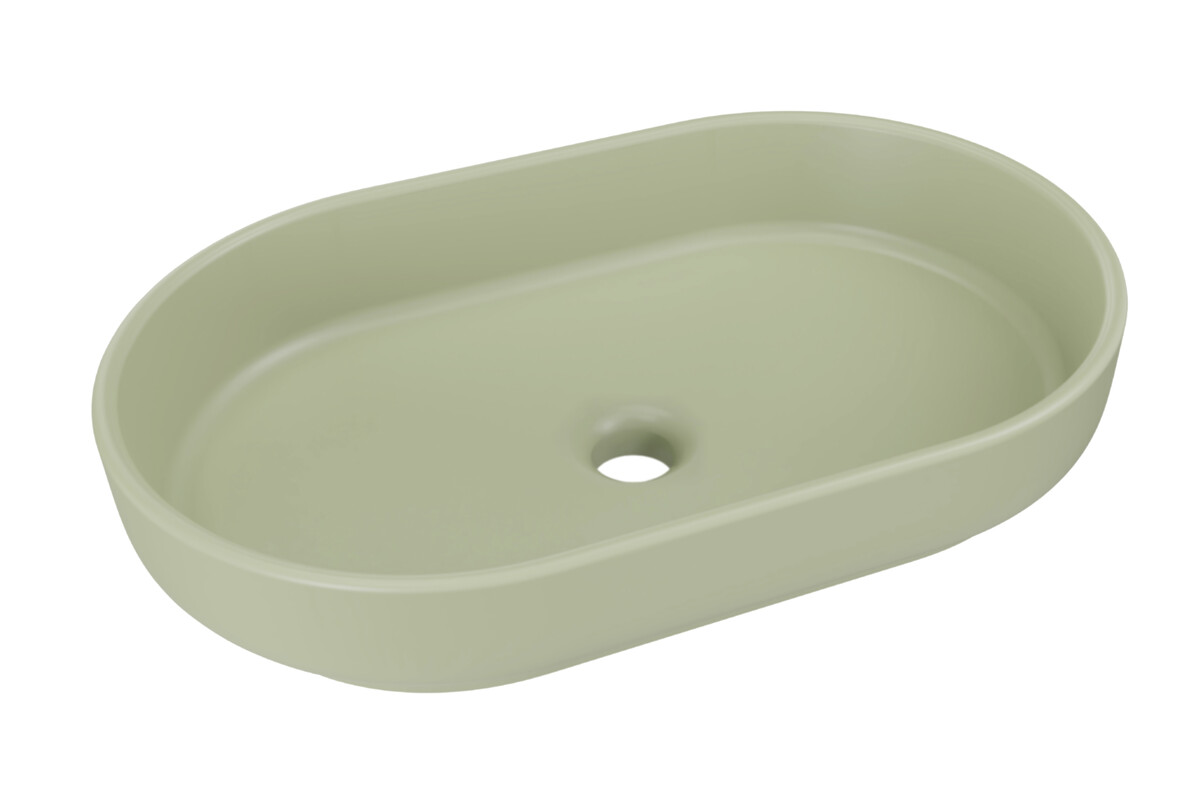 Comad River 2 umywalka 55x35 cm owalna nablatowa oliwkowy mat RIVER 2 OLIVE GREEN MATT UN 55 ( E-6594 )