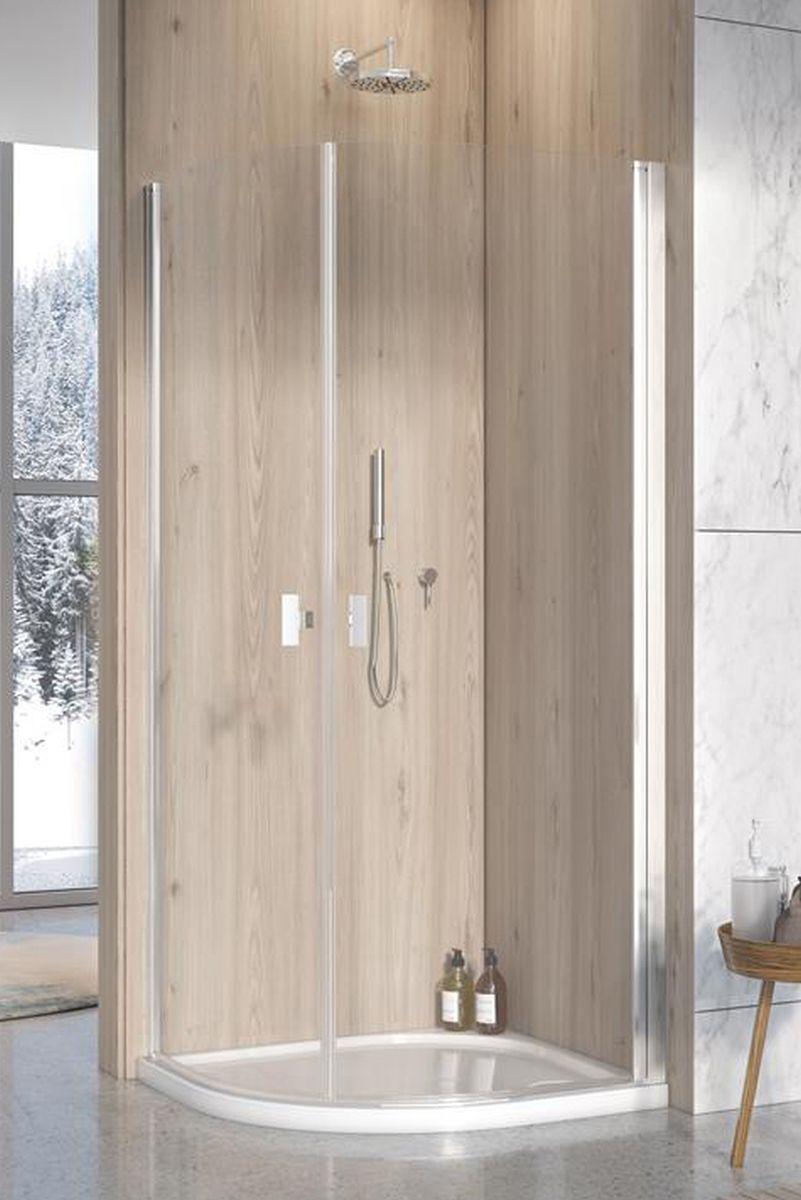Radaway Nes PDD I kabina prysznicowa część prawa 90x90 cm półokrągła chrom połysk/szkło przezroczyste 10020090-01-01R