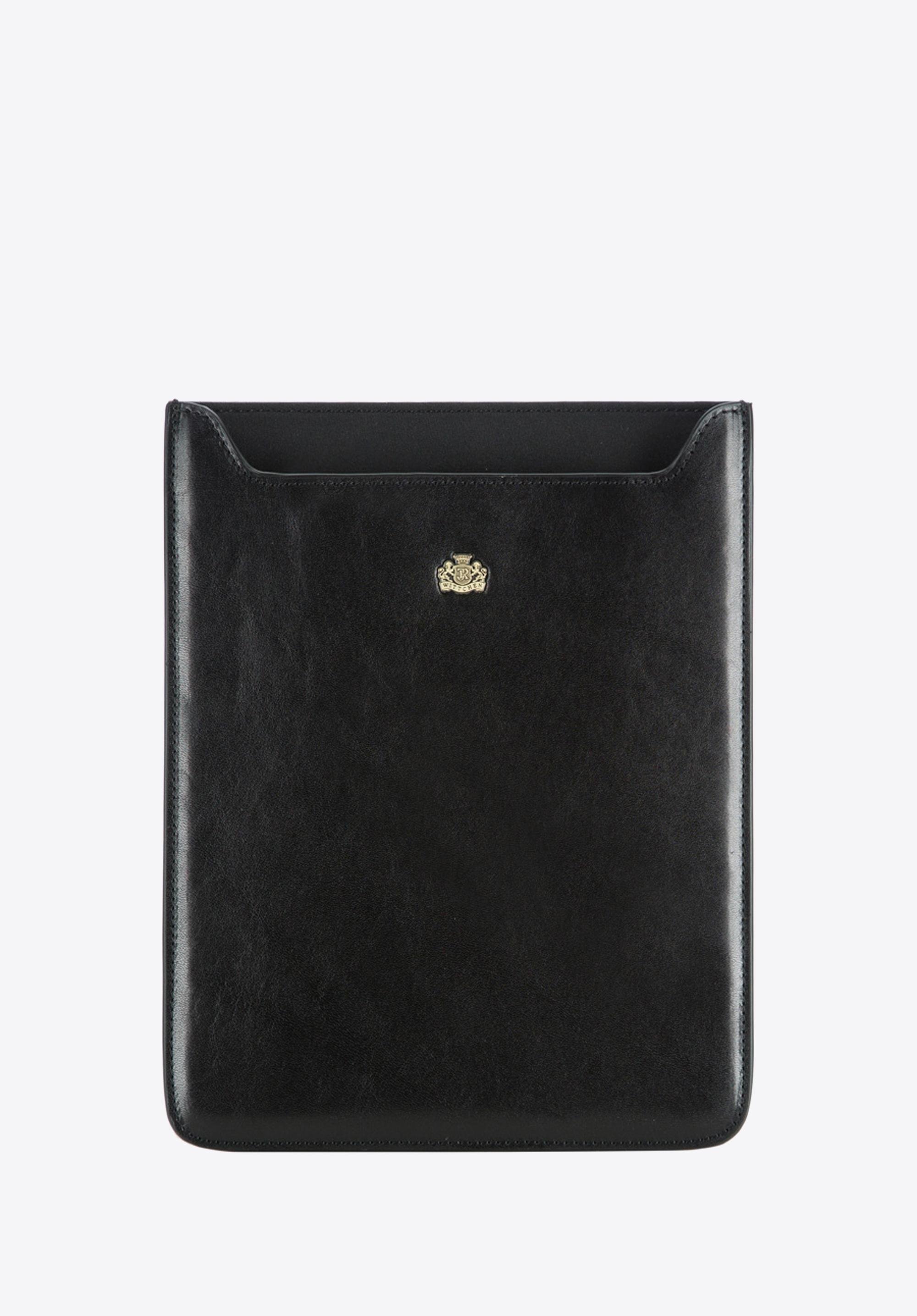 Etui na tablet skórzane z herbem czarne