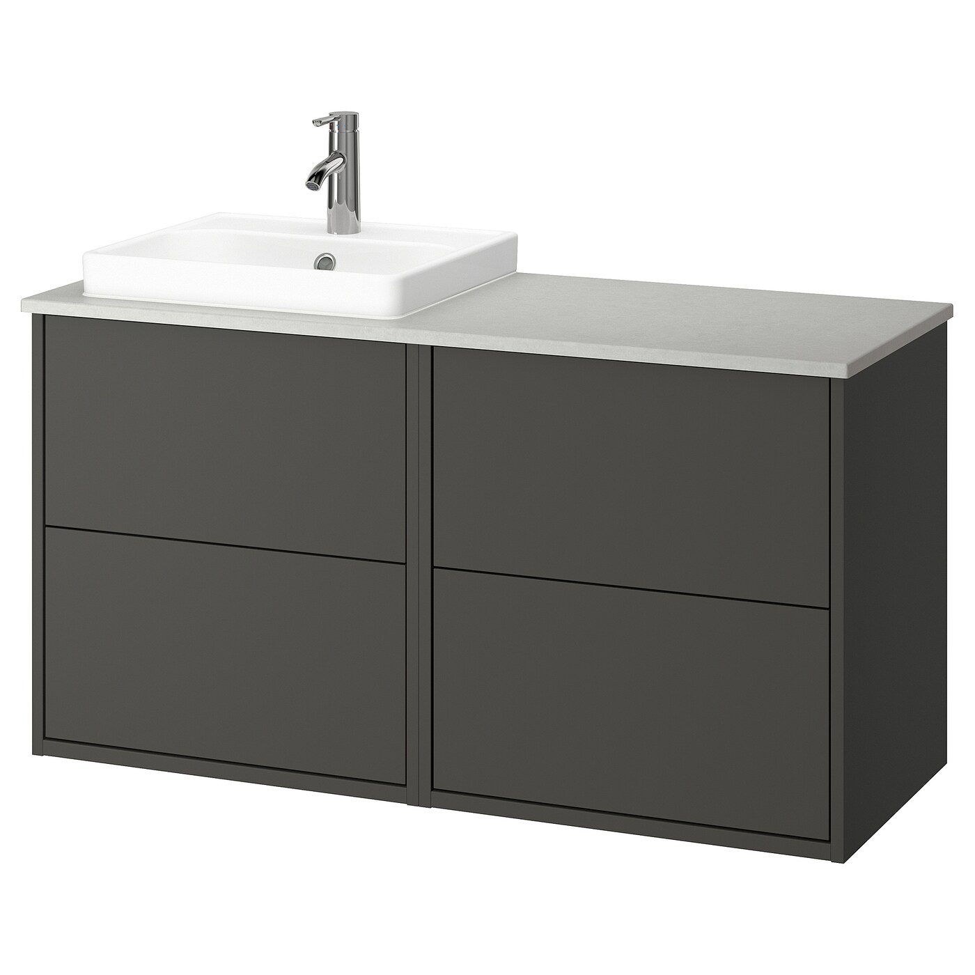 IKEA HAVBÄCK / ORRSJÖN szafka pod umyw/umywalka/bateria, ciemnoszary, 122x49x71 cm