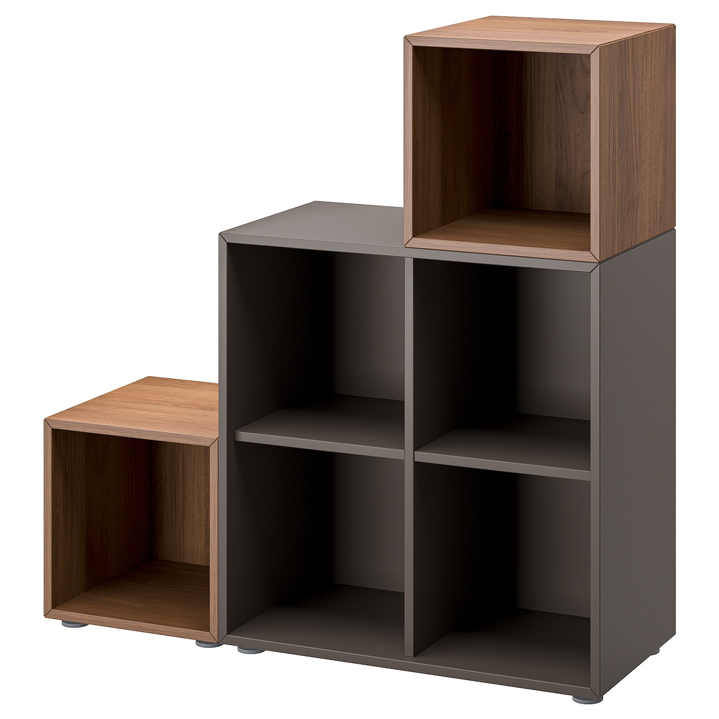 IKEA EKET kombinacja szafek ze stopkami, ciemnoszary/orzech, 105x35x107 cm